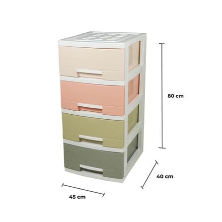 ตู้ลิ้นชัก 4 ชั้น STACKO 1200M4 45x40x84 ซม. สีพาสเทล_5