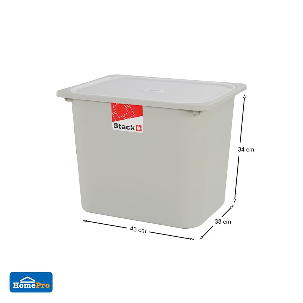 กล่องฝาปิด STACKO 2011C 43x33x34 ซม. สีเทา