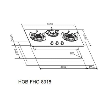 เตาฝังแก๊ส FRANKE FHG8318 80 ซม._1