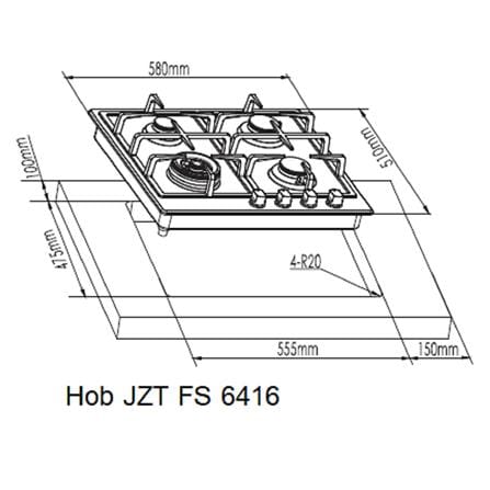 เตาฝังแก๊ส FRANKE JZT FS 6416 60 ซม._1