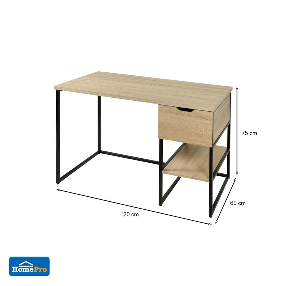 โต๊ะทำงานไม้ FURDINI HAGAN CT-3602 120 ซม. สี LIGHT OAK