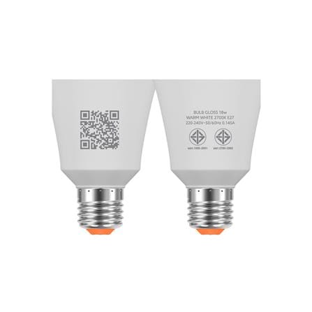 หลอด LED LAMPTAN BULB GLOSS 18 วัตต์ WARM WHITE E27_4