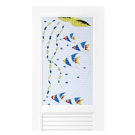 ชุดประตูห้องน้ำ UPVC ASARA G921 ปลาทะเล 70X200 ซม. สีขาว พร้อมวงกบ ไม่เจาะลูกบิด_2
