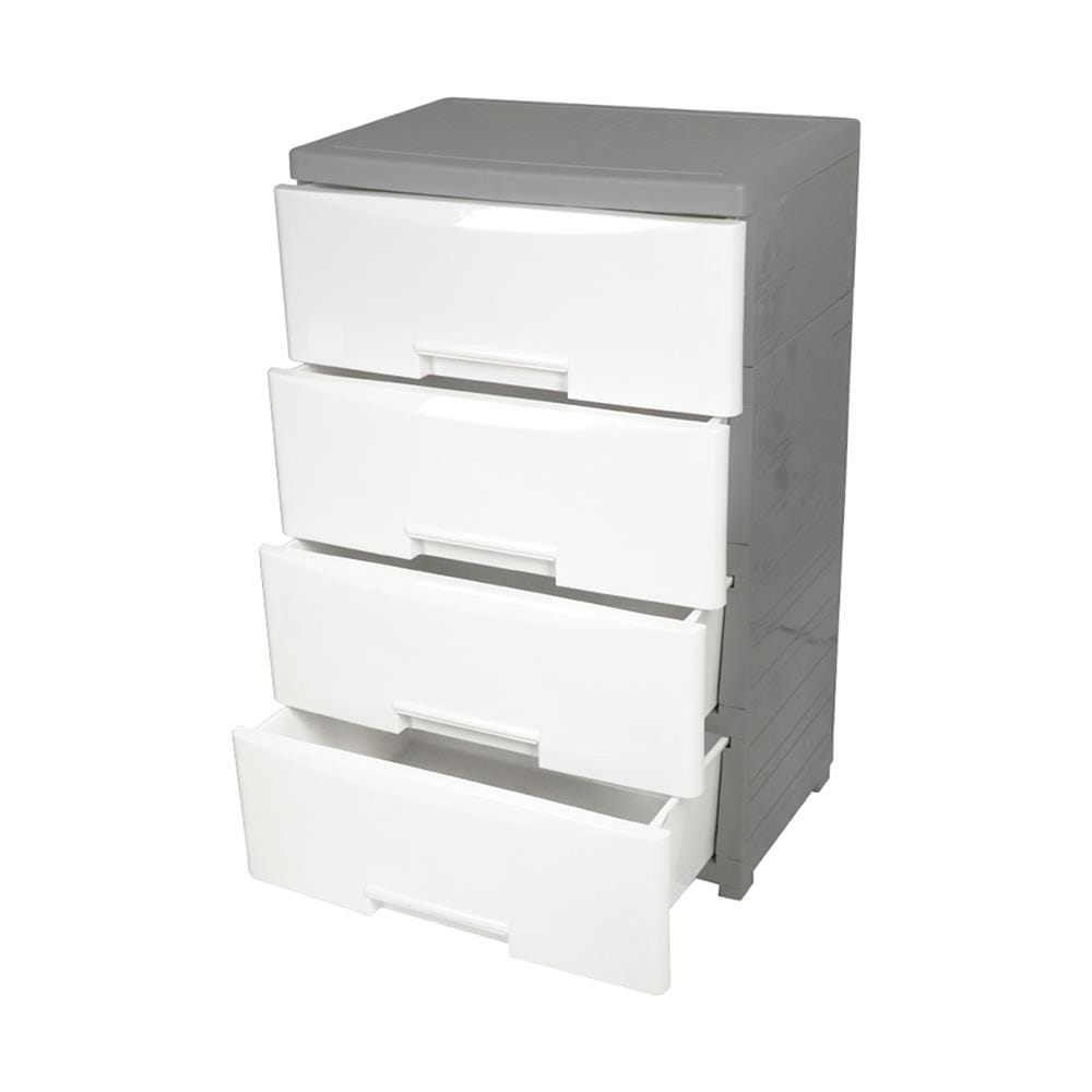 ตู้ลิ้นชัก 4 ชั้นทึบ STACKO MORI 40x59x90.8 ซม. สีขาว