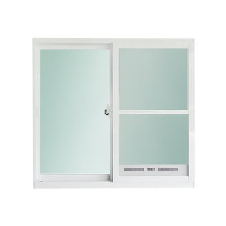 หน้าต่างบานเลื่อน อะลูมิเนียม S-S มุ้ง SANKYOALUMI J-TRUST VENTILATION 120x110 ซม. สีขาว_1