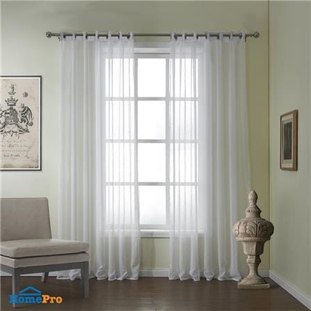 ผ้าม่านโปร่ง EYELET HOME LIVING STYLE TEMPO 150X250 ซม. สีขาว_4