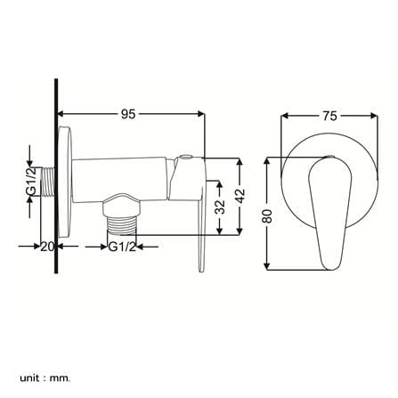 วาล์วฝักบัว 1 ทาง RASLAND RA SS-0290_3