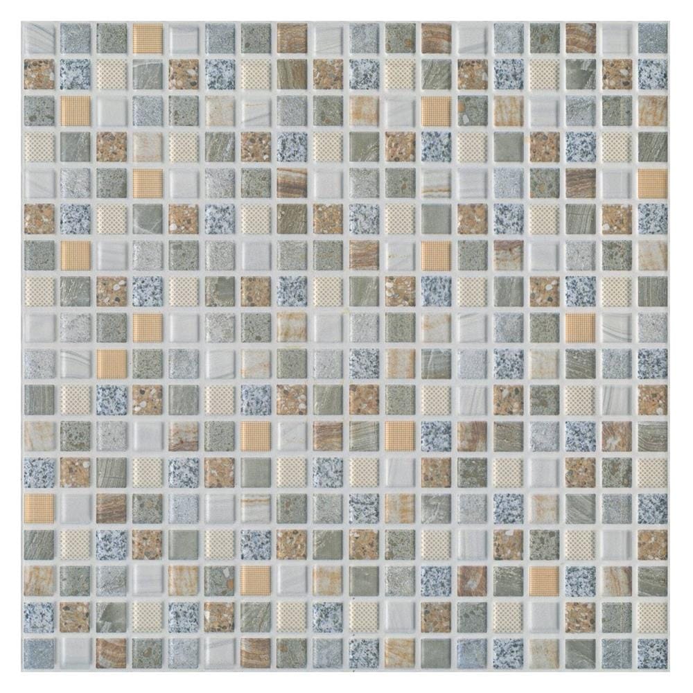 กระเบื้องพื้น 12x12 นิ้ว TARA โมเสค สโตน น้ำตาล