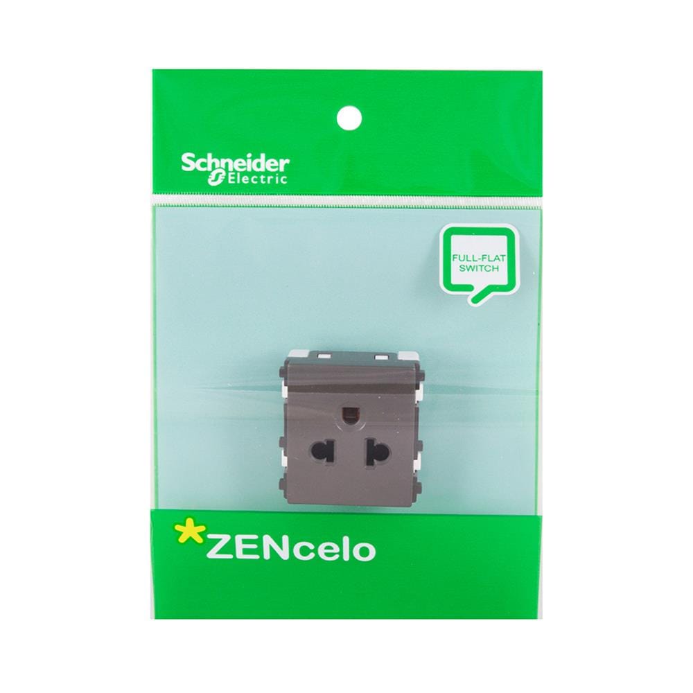 เต้ารับเดี่ยว 3 ขา มีม่านนิรภัย SCHNEIDER 84426MUES_BZ สีน้ำตาล