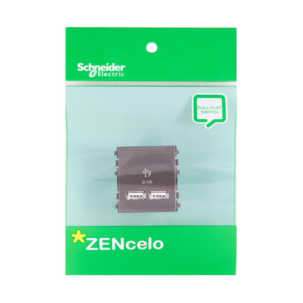 เต้ารับ USB 2 ช่อง SCHNEIDER 8432USB_BZ 2.1 แอมแปร์ สีน้ำตาล