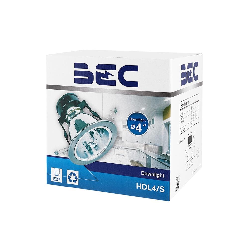 ดาวน์ไลท์ 3640030440 BEC โลหะ/อะลูมิเนียม สีเงิน 4 นิ้ว กลม