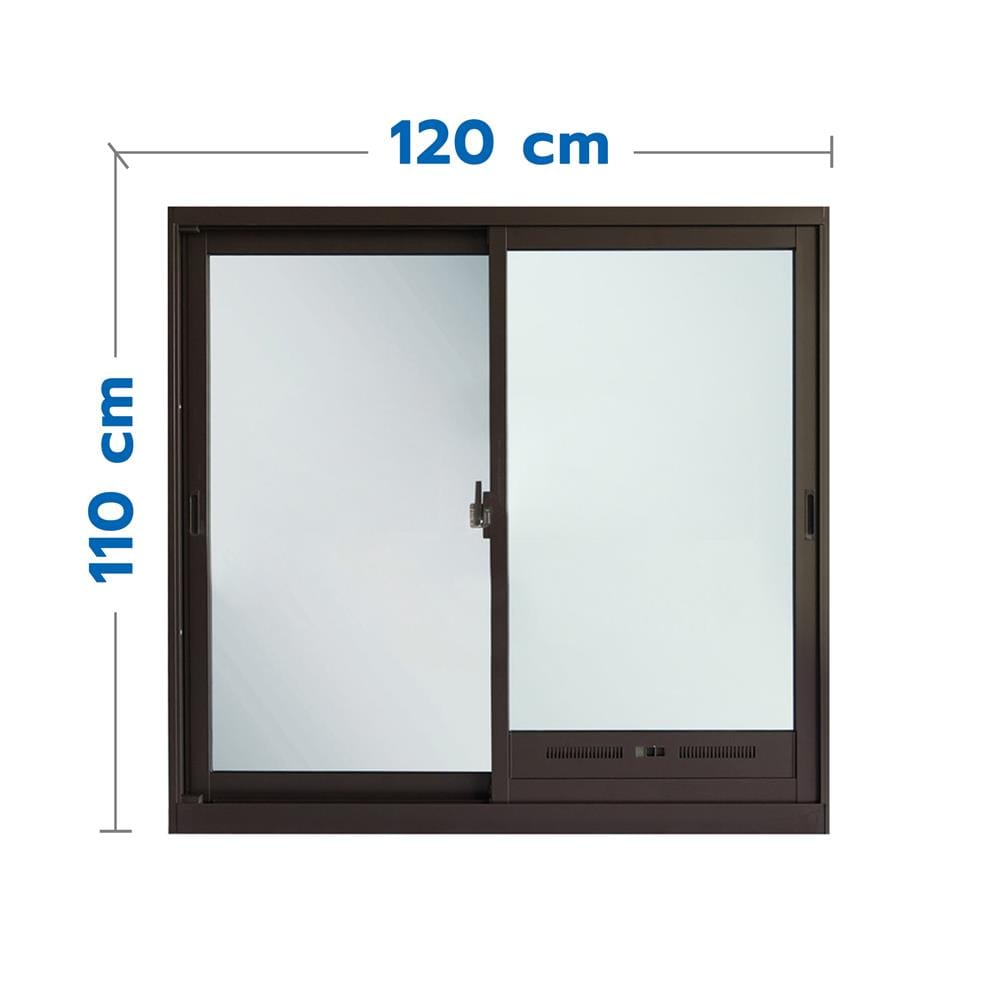 หน้าต่างAluminum บานเลื่อน S-S มุ้ง J-TRUST 120x110 ซม. สีน้ำตาล