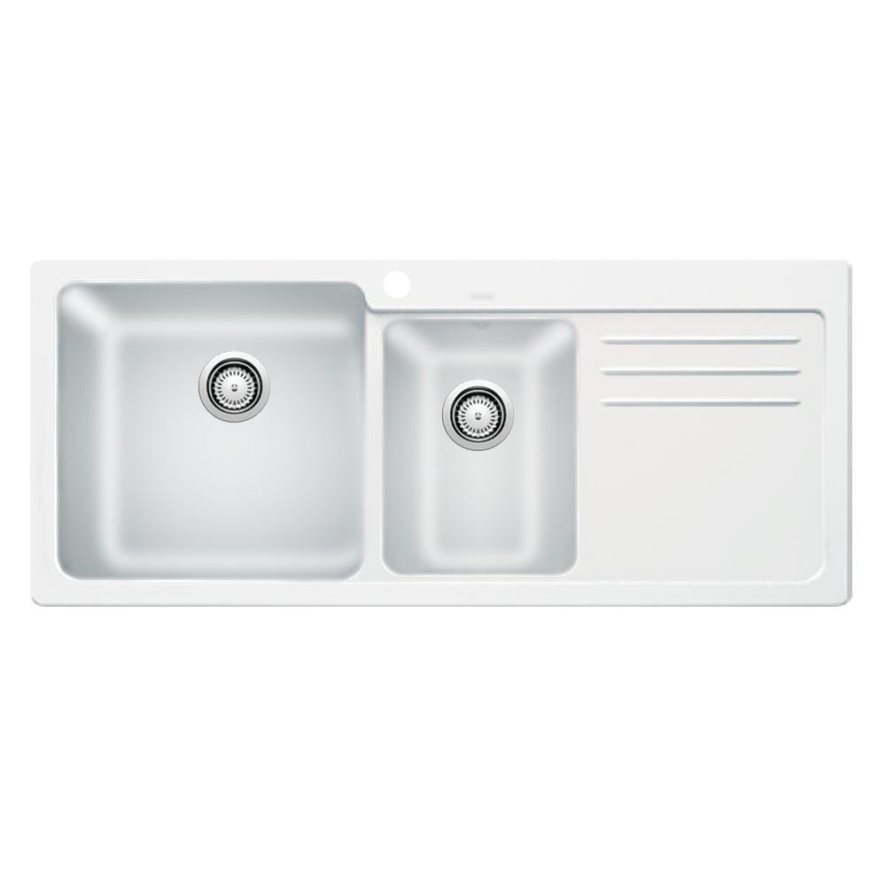 ซิงค์ฝัง 2หลุม 1ที่พัก BLANCO NAYA 8 495.39.142 สีขาว