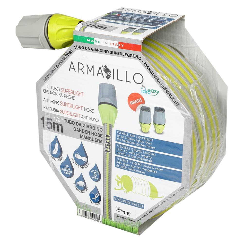 สายยางรดน้ำต้นไม้ ทึบแสง Superlight Armadillo 1/2"x15ม. สีเขียว
