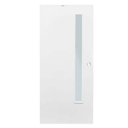 ประตูภายนอก UPVC กระจกฝ้า PARAZZO PUG01 80X200 ซม. สีขาว เจาะลูกบิด