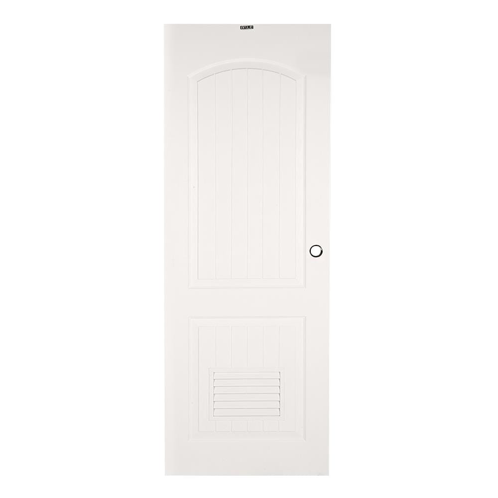 ประตูห้องน้ำ UPVC AZLE PZLS01 เกล็ด 70X200 ซม. สีขาว เจาะลูกบิด