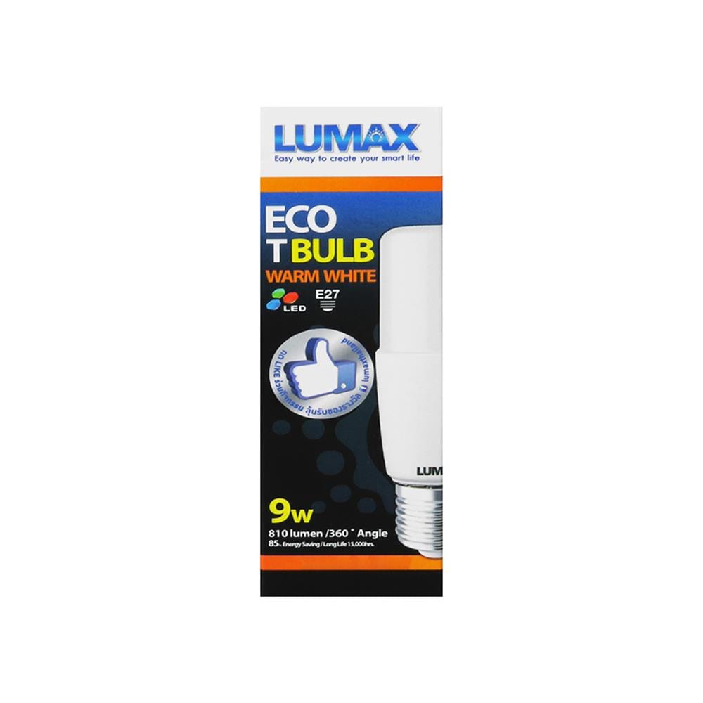 หลอด LED T-BULB 9W WW E27 LUMAX