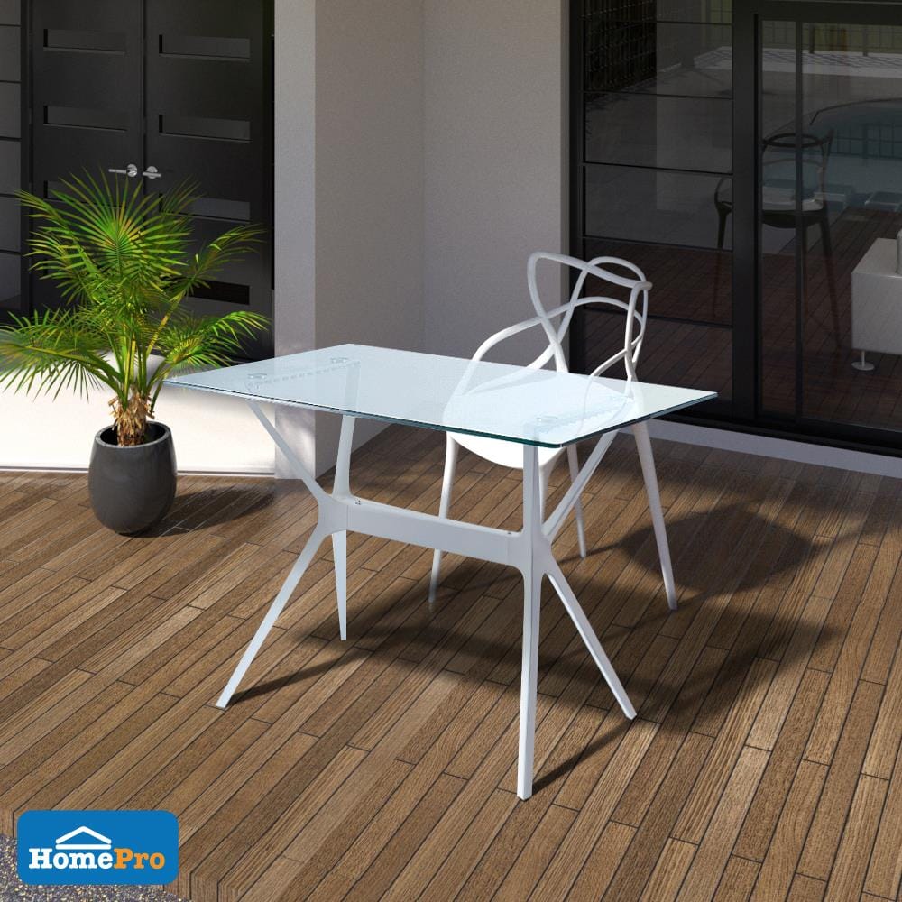 โต๊ะสนามกระจก SPRING VITRA สีขาว