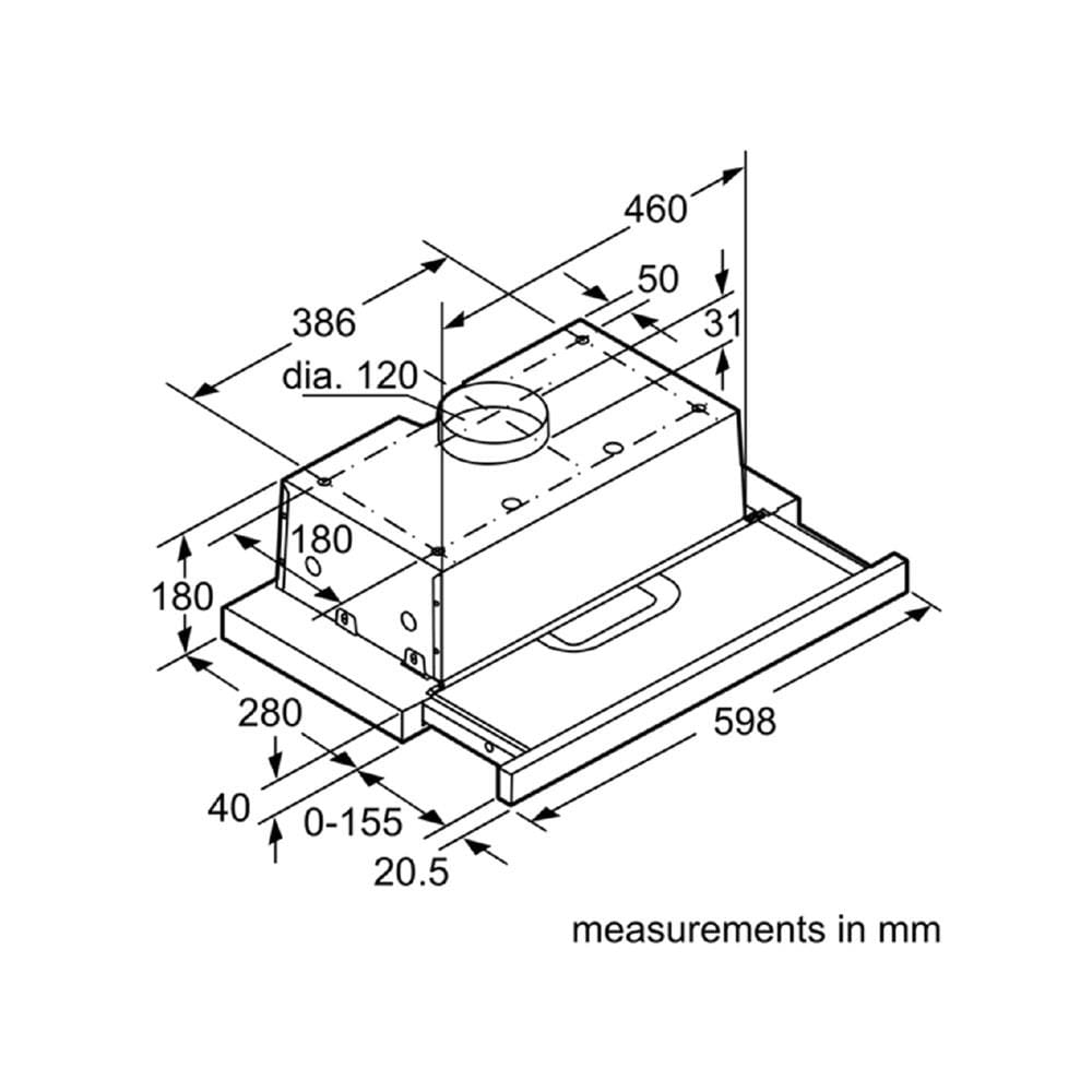 เครื่องดูดควันมาตรฐาน BOSCH DFT63AC50 60 ซม.