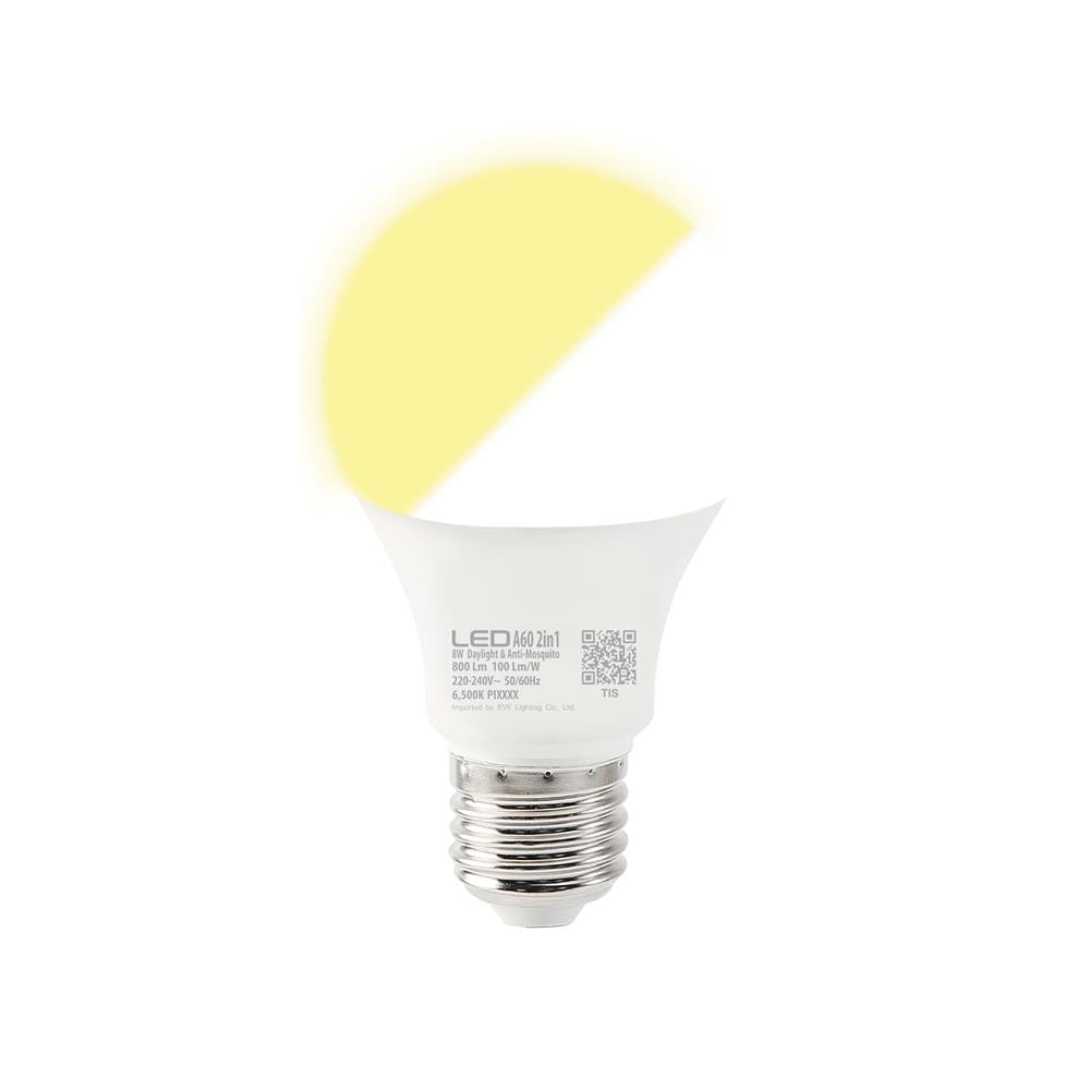 หลอด LED EVE A60 ไล่ยุง 2in1 DL/YL E27 EVE 8 วัตต์