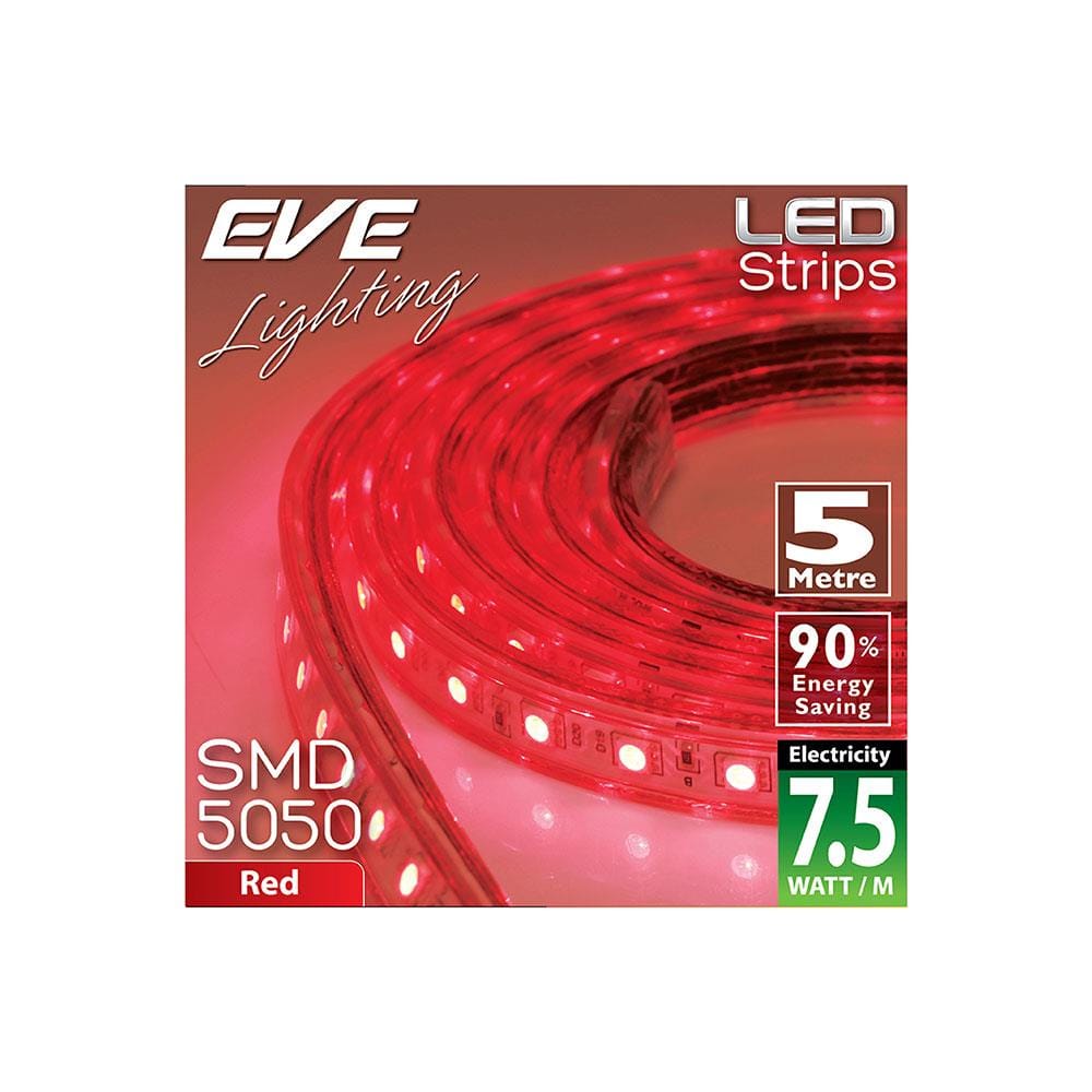 หลอด LED STRIP WATERPROOF FLEXIBLE 7.5 วัตต์/100 ซม. 5 ม. สีแดง