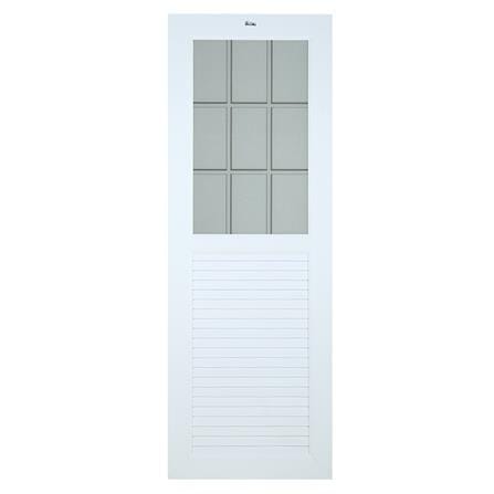 ชุดประตูห้องน้ำ UPVC ASARA G932 70X200 ซม. สีขาว พร้อมวงกบ ไม่เจาะลูกบิด