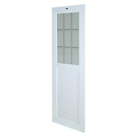 ชุดประตูห้องน้ำ UPVC ASARA G932 70X200 ซม. สีขาว พร้อมวงกบ ไม่เจาะลูกบิด_1