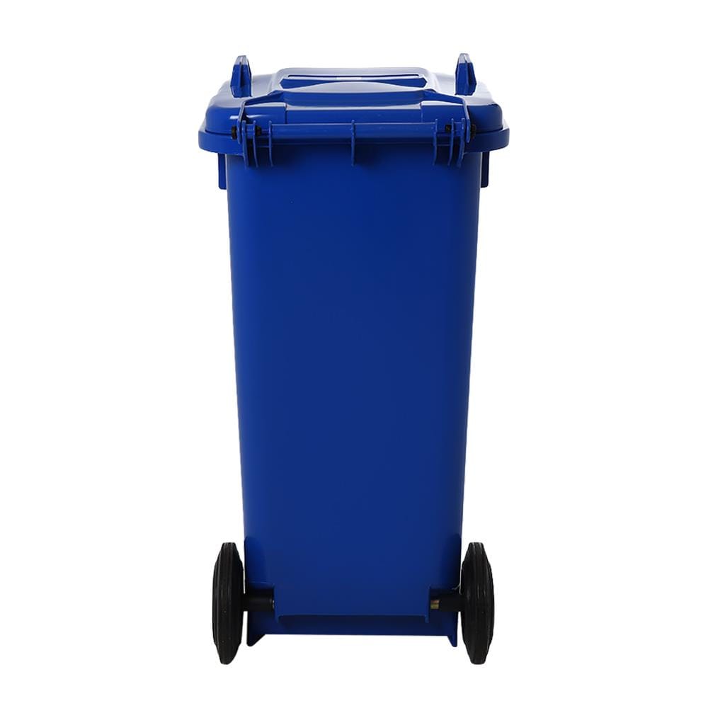 ถังขยะเหลี่ยม ฝาเปิด-ปิด มีล้อ ACCO 120L สีน้ำเงิน