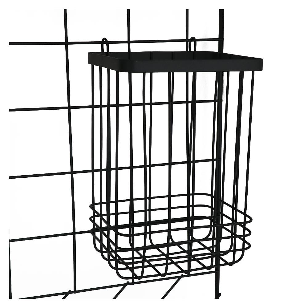 แผงเหล็กติดผนังพร้อมตะกร้า 4 อัน STACKO 44.8X11X60.1 ซม. สีดำ
