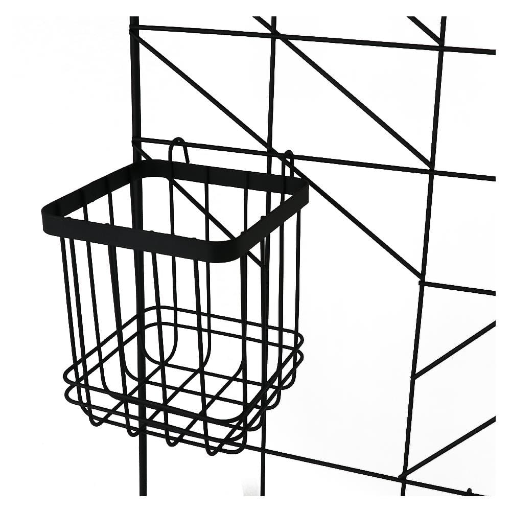 แผงเหล็กติดผนังพร้อมตะกร้า 4 อัน STACKO 44.8X11X60.1 ซม. สีดำ