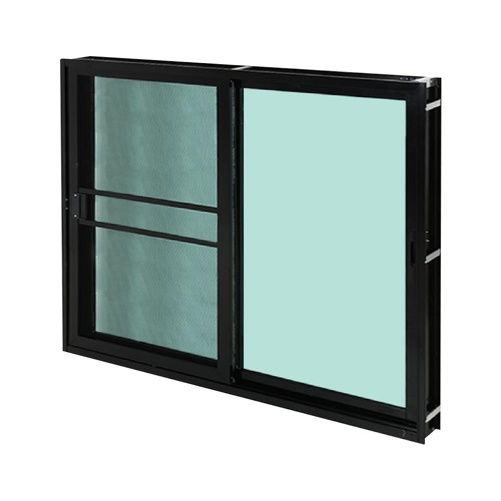 หน้าต่างบานเลื่อน อะลูมิเนียม S-S มุ้ง LYNN X-SERIES 120X110 ซม. สีดำ