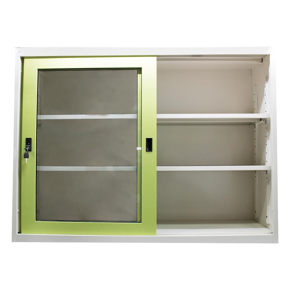 ตู้เหล็กบานเลื่อนกระจก KIOSK SGD-4 DG/GR สีเขียว