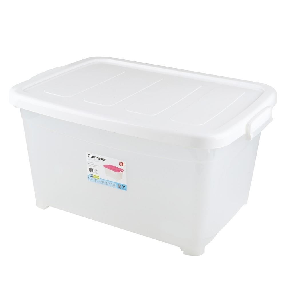 กล่องเก็บของ มีล้อ ฝาล็อค JCJ 5115 85 ลิตร 48x67x41.5 ซม. สีขาว