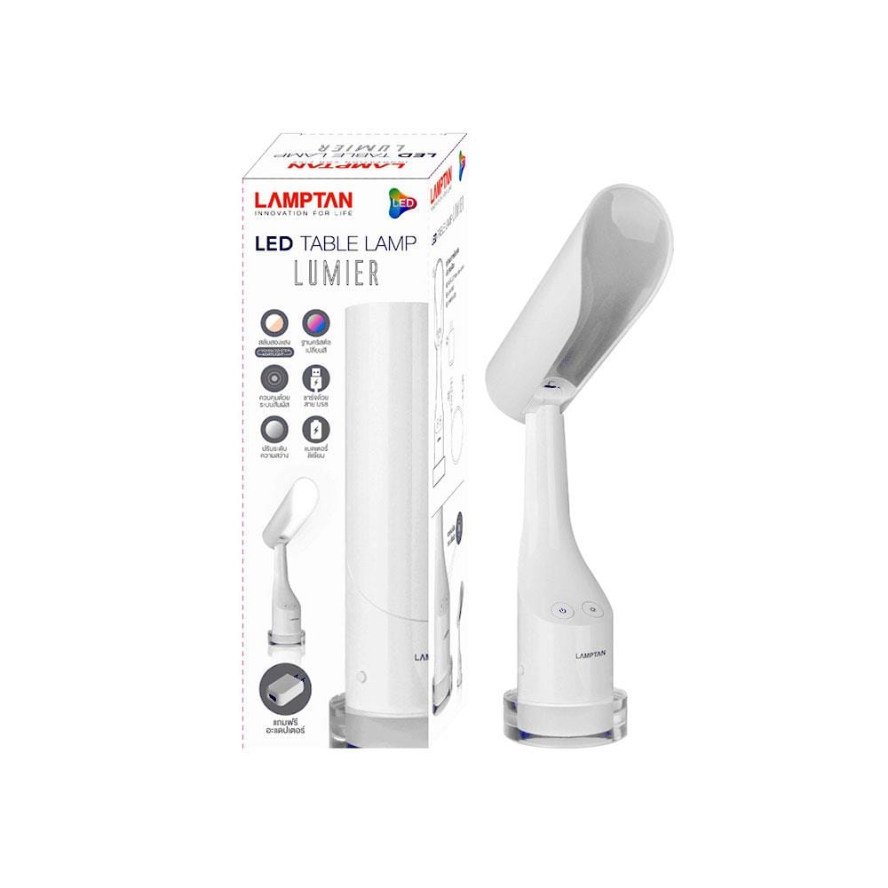 ไฟอ่านหนังสือ LED TABLELAMP LUMIER7W LAMPTAN พลาสติก/โลหะ MODERN สีขาว
