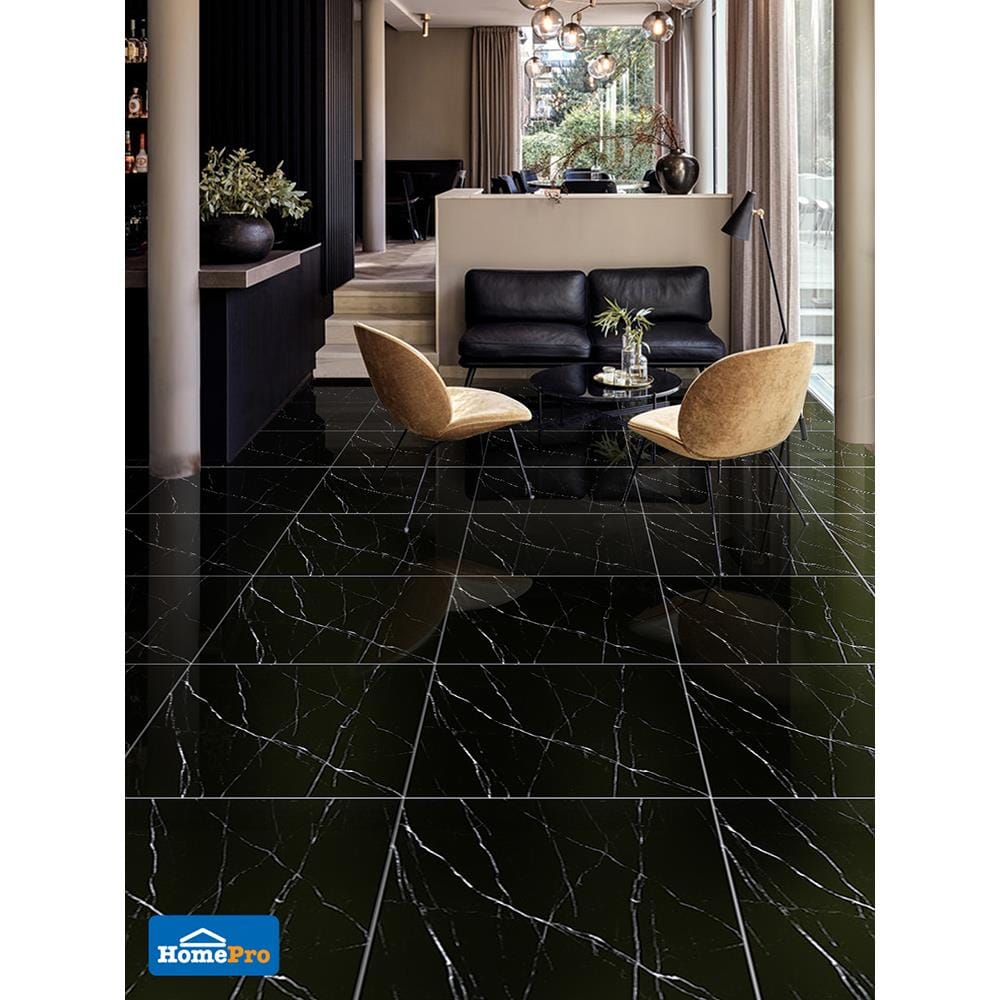 กระเบื้องพื้น 60x60 ซม. เทเดน ดำ 1.44M2