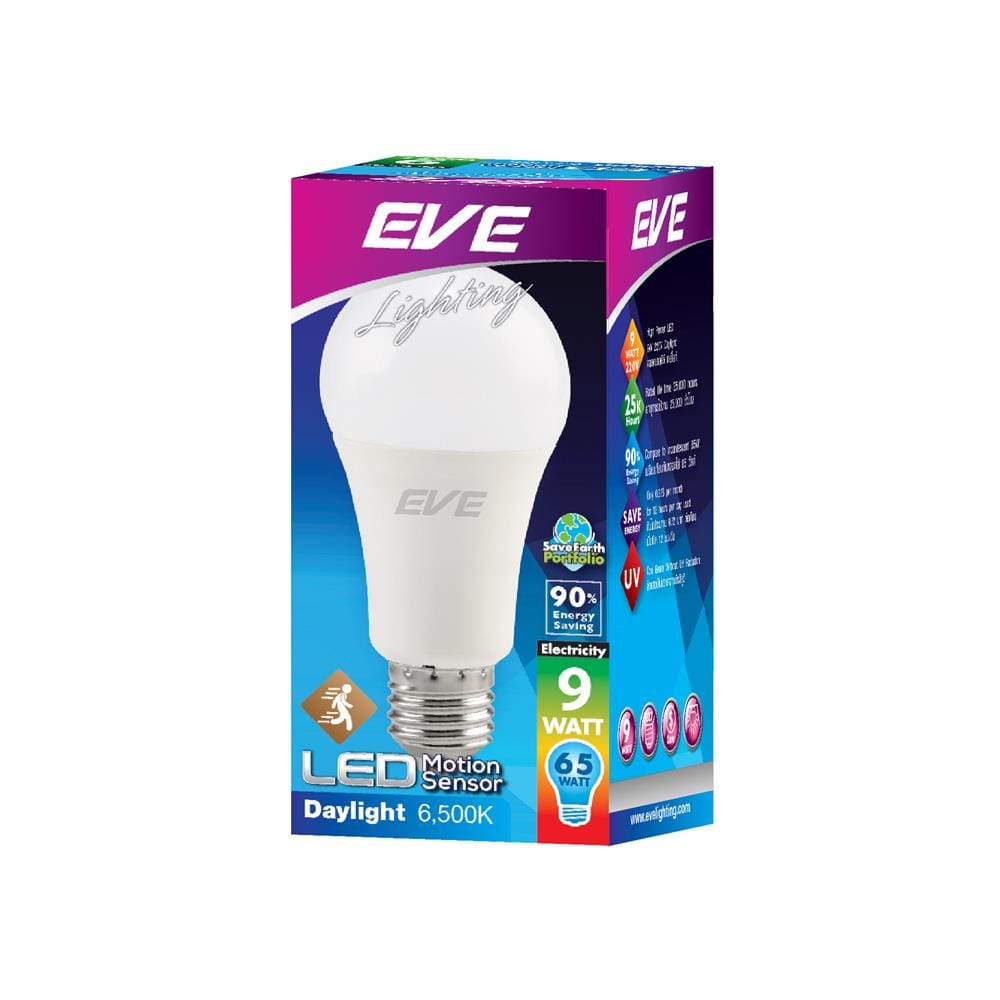 หลอด LED EVE A60 MOTION SENSOR DAY LIGHT E27 9 วัตต์
