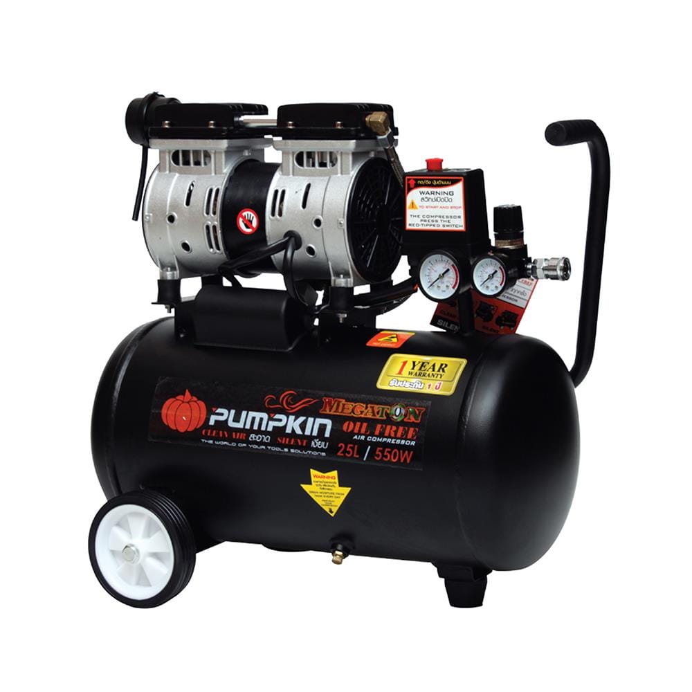 ปั๊มลม OIL FREE PUMPKIN MEGATON PTT-550W25 550 วัตต์ 25 ลิตร