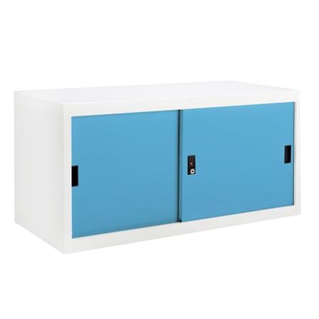 ตู้เหล็กบานเลื่อนทึบ KIOSK USB-1 สีขาว/ฟ้า_0