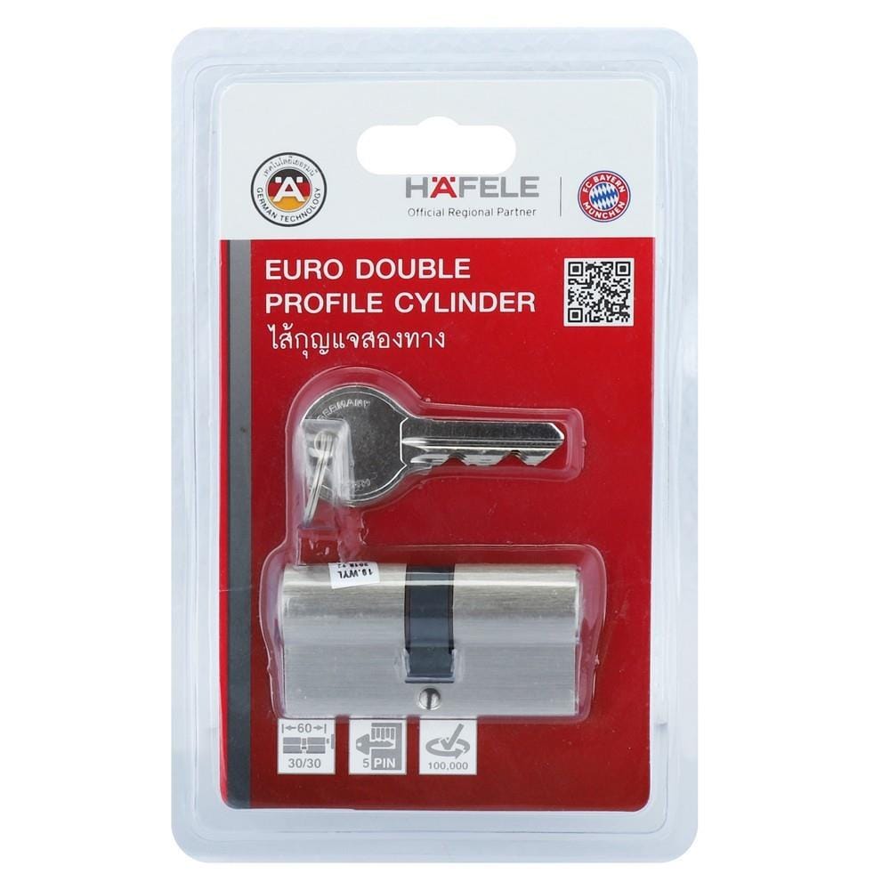 ไส้กุญแจ MORTISE ทั่วไป 2 ด้าน HAFELE 489.56.108 สีสเตนเลส