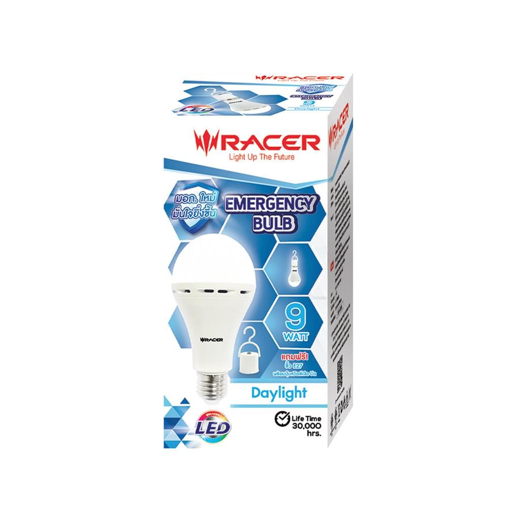 หลอด LED RACER EMERGENCY HOLDER 9 วัตต์ DAYLIGHT E27