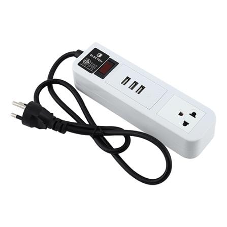 รางปลั๊กไฟ 1 ช่อง 1 สวิตซ์ 3 USB ELECTON EP-A101 1 ม. สีขาว_1