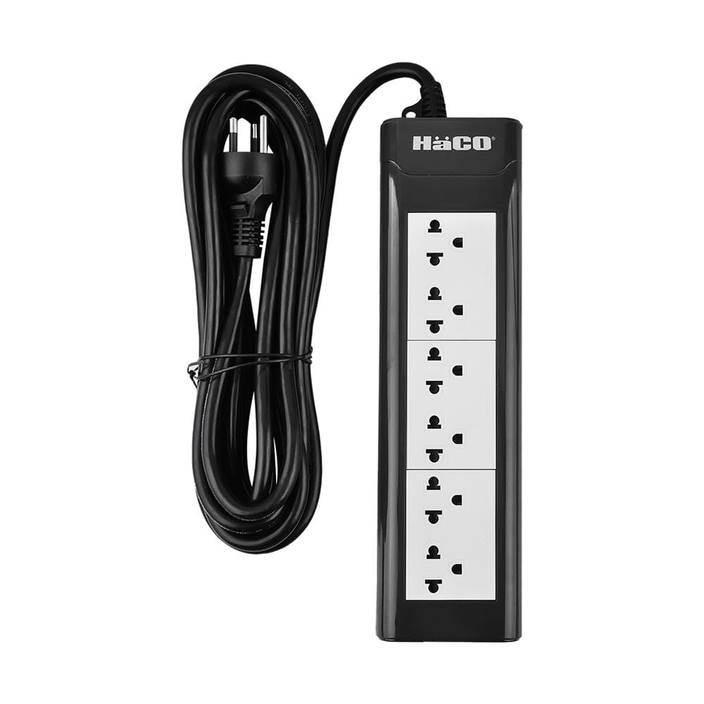 รางปลั๊กไฟ 6 ช่อง HACO EPN-6EB/5 16 แอมป์ 5 ม.