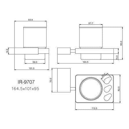 ที่ใส่แปรงและที่วางแก้ว WATSON IR-9707 สเตนเลส_1