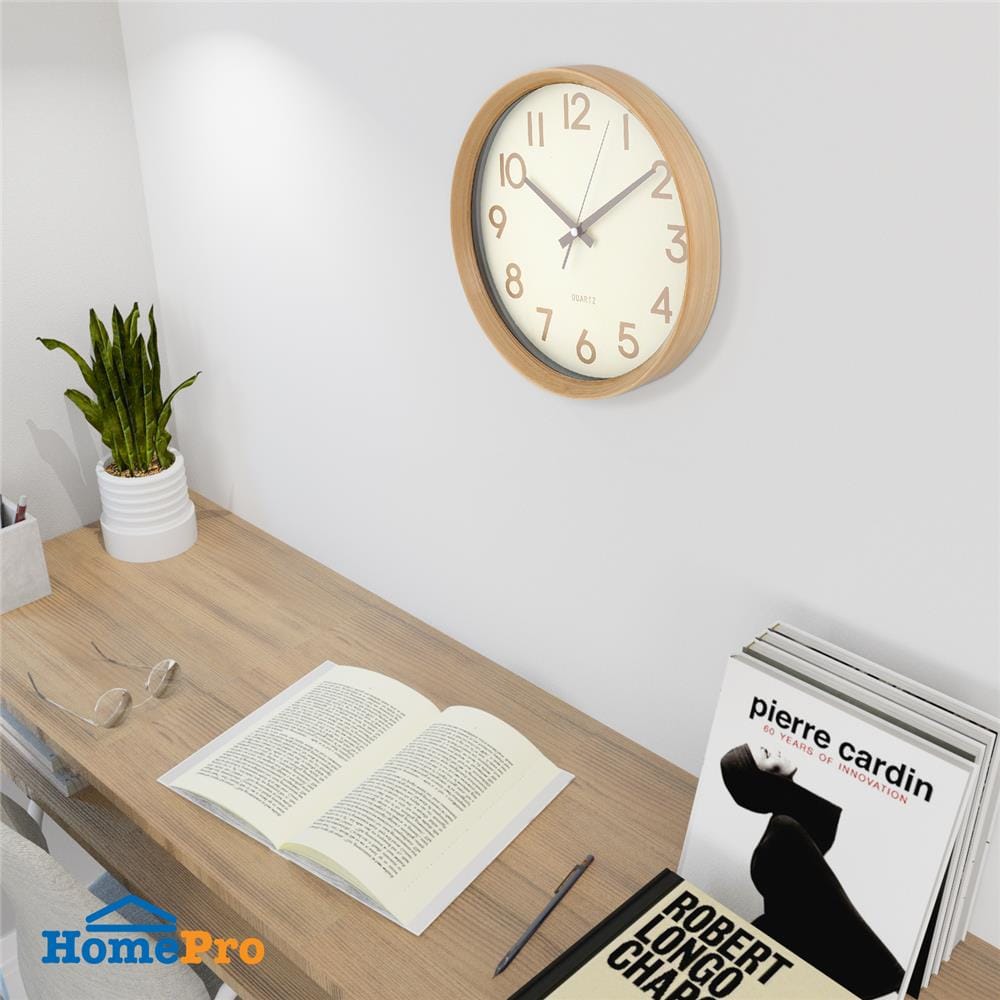 นาฬิกาแขวน HOME LIVING STYLE BOIS 12 นิ้ว สีเบจ