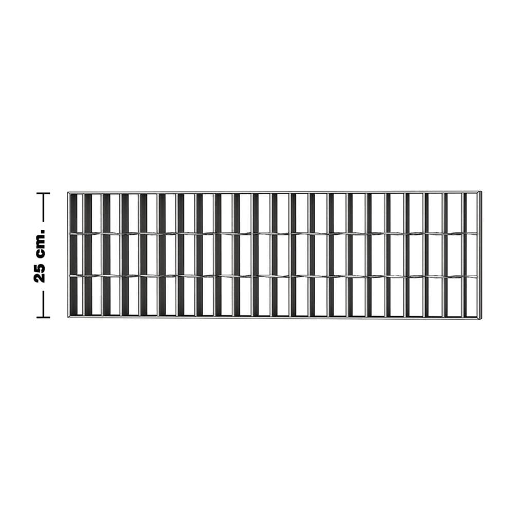 ตะแกรงรางน้ำเหล็ก MAE 25X100X2.5 ซม. หนา 3 มม.