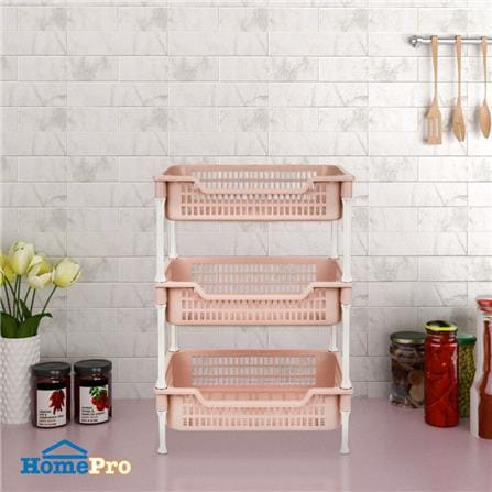 ชั้นวางของพลาสติก 3 ชั้น API ECO FRIENDLY สีชมพู_3