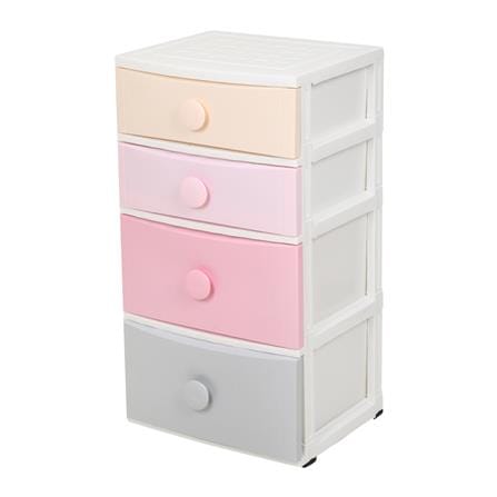 4-TIER DRAWER UNIT WITH WHEELS STACKO 56X45X105CM MULTICOLORED
