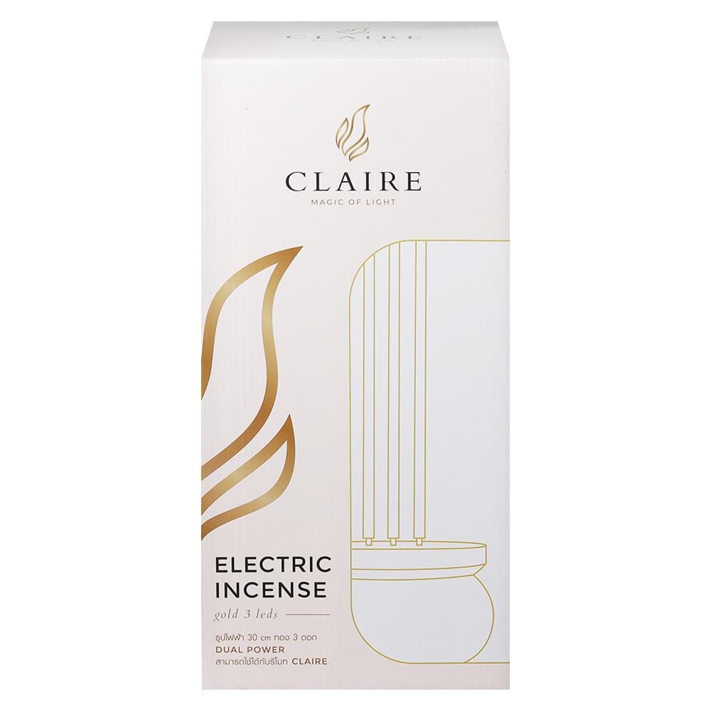 ธูปไฟฟ้า 3 ดอก CLAIRE 30 ซม. สีทอง