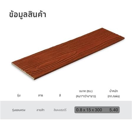 ไม้ฝา SHERA ลายสัก 15x300x0.8 ซม. สีแดงเชอร์รี่_4