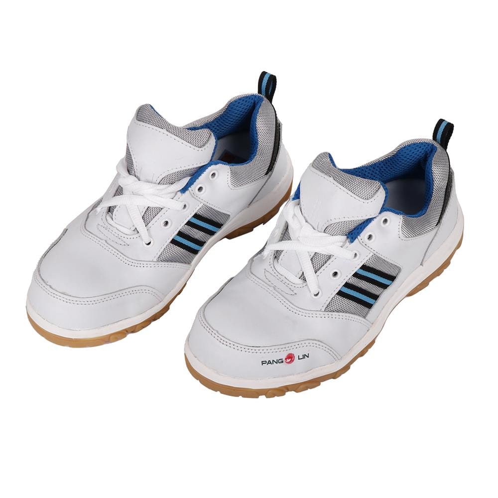 รองเท้านิรภัยหนังหุ้มส้น พื้นยาง PANGOLIN SPORT เบอร์ 7 สีขาว